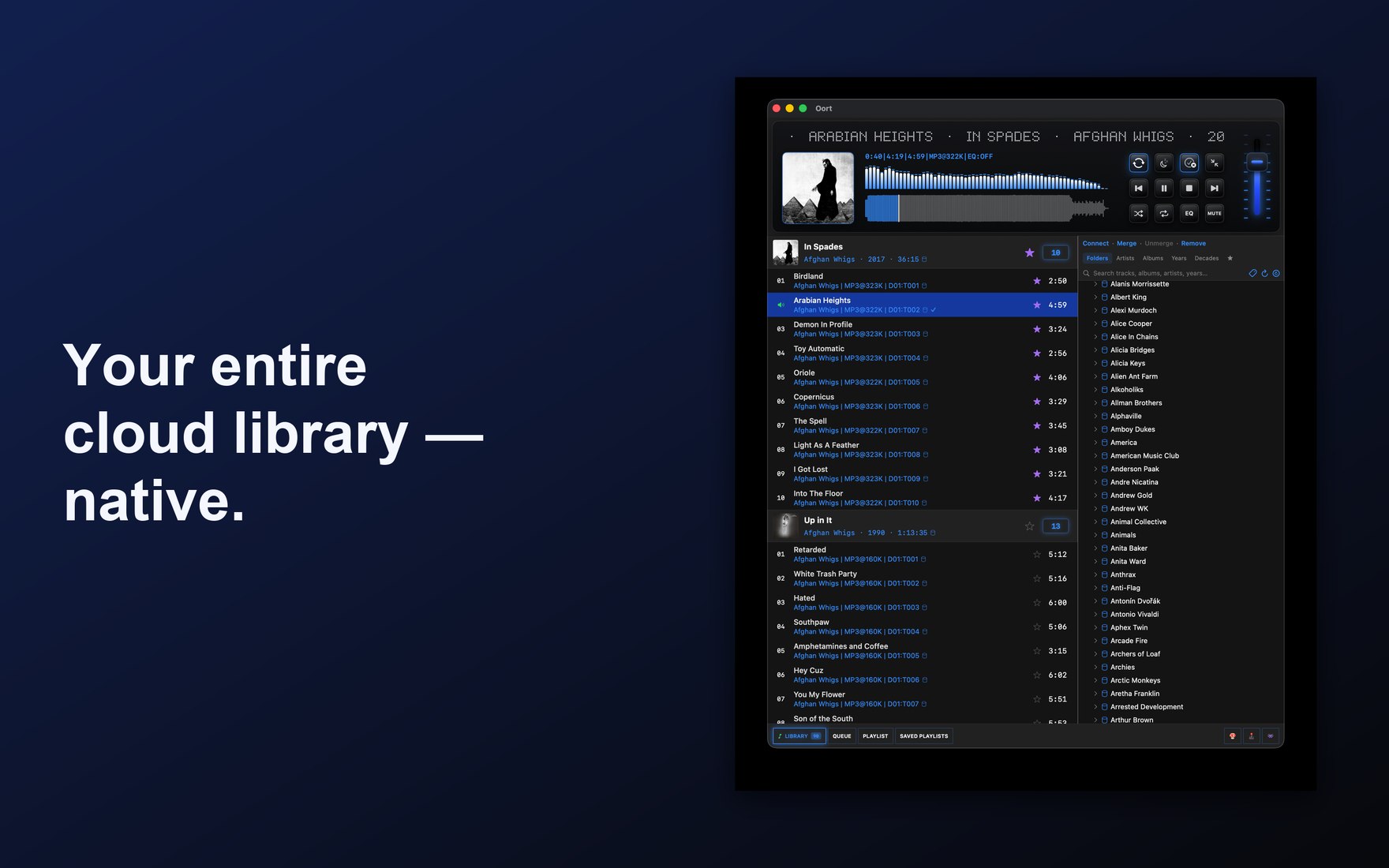 Oort music player on macOS